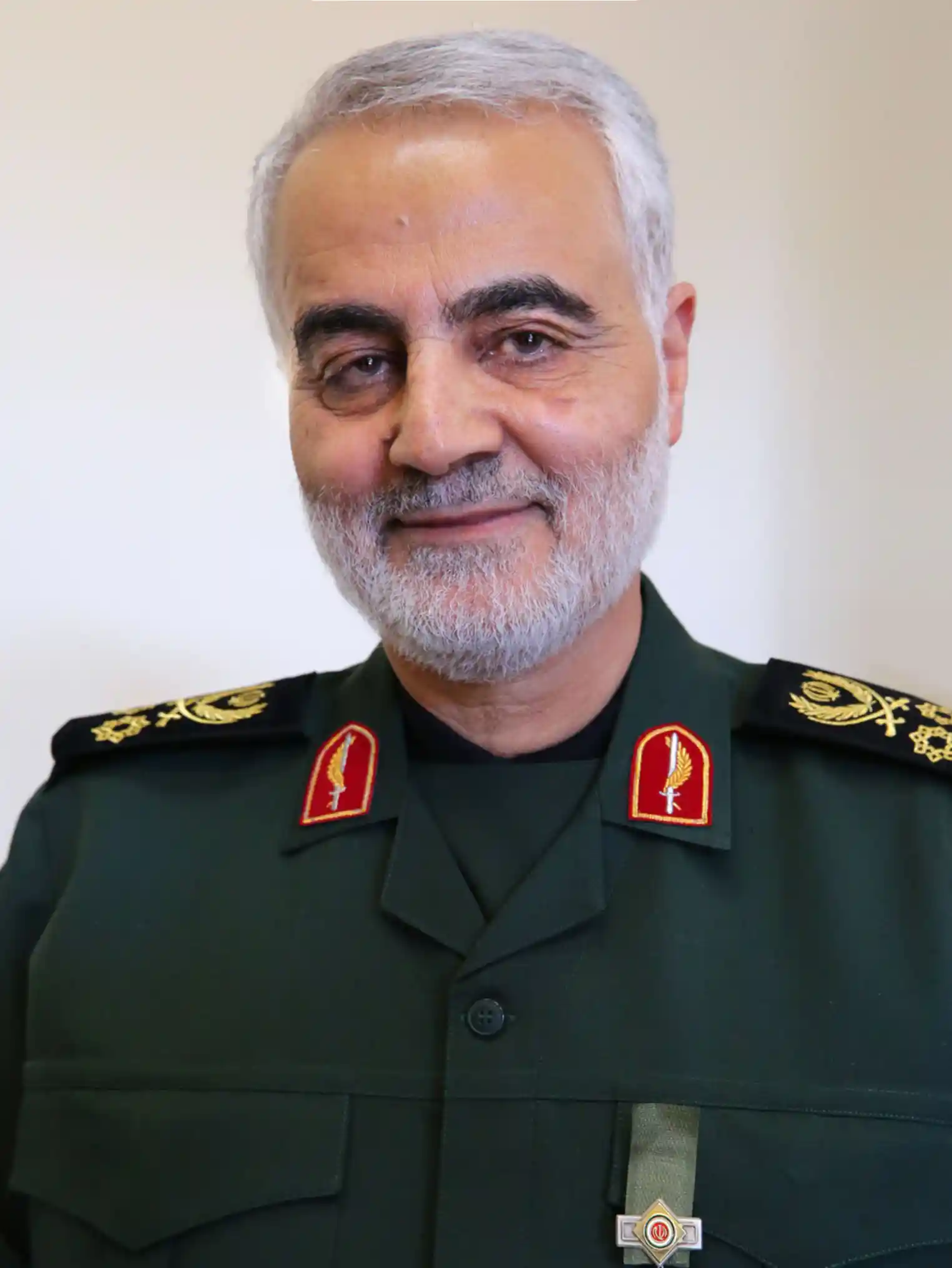 Iranian General Qasem Soleimani speaking during a public event while serving as commander of the IRGC Quds Force.